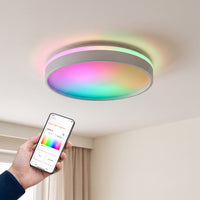 OSRAM SMART+ Matter plafondlamp Ceiling Zilver, 3000-6500, RGBTW, 1500 lm, 24 W, diameter 38,5 cm