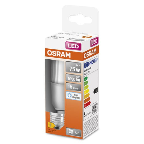 OSRAM LED STAR STICK Lampe matt (ex 75W) 10W / 6500K Kaltweiß E27-Leuchtmittel-LEDVANCE Shop