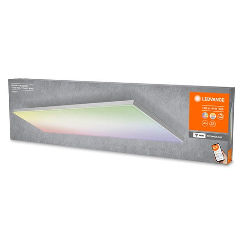 LEDVANCE Smarte LED Deckenleuchte, Panel für Innen mit WiFi Technologie, Lichtfarbe änderbar (3000K-6500K), RGB-Farben änderbar, 1200mm x 300mm, Kompatibel mit Google und Alexa Voice Control