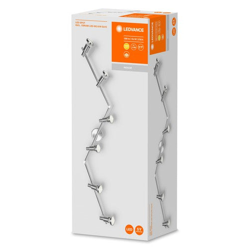 LEDVANCE LED Spotlight, 6-flammiger hochwertiger Spotstrahler aus Aluminium, geeignet für Wand und Decke Innen, austauschbare GU10-Leuchtmittel enthalten, Warmweiß (2700K), 3W, LED SPOT GU10 6x3W-Deckenleuchten-LEDVANCE Shop