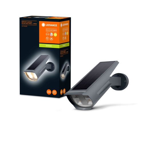 LEDVANCE Gartenleuchte solar LED: für Wand/Boden, ENDURA GARDEN SPOT / 0,50 W, 3.6 V, Warm weiß, 3000 K, Gehäusematerial: Plastik, IP44-Außenwandleuchten-LEDVANCE Shop