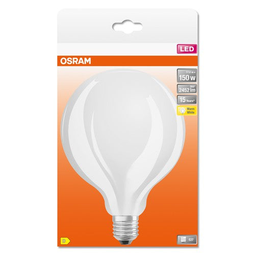 OSRAM LED Retrofit CLASSIC GLOBE125 Lampe matt (ex 150W) 17W / 2700K Warmweiß E27-Leuchtmittel-LEDVANCE Shop
