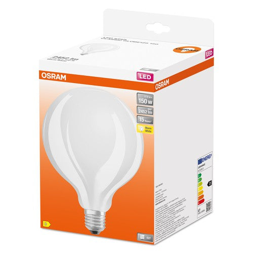 OSRAM LED Retrofit CLASSIC GLOBE125 Lampe matt (ex 150W) 17W / 2700K Warmweiß E27-Leuchtmittel-LEDVANCE Shop