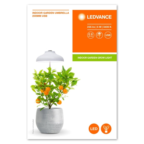 LEDVANCE Indoor Garden Umbrella LED Pflanzenlicht 20cm USB 5V 5W / 3400K-Pflanzlichter-LEDVANCE Shop