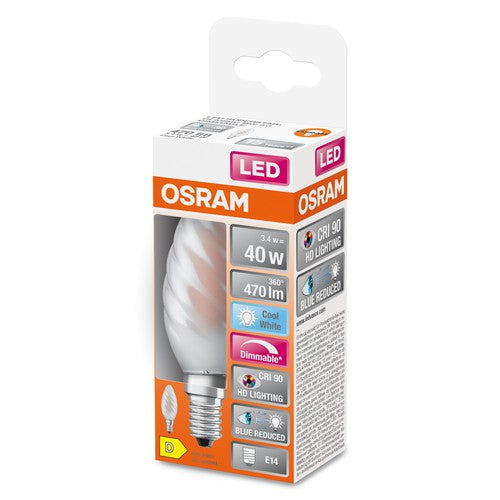 OSRAM Dimmbare LED-Lampe LED SUPERSTAR+ CL BW GL FR 40 dim 3,4W/940 E14 CRI90 BOX , Kaltweiß-Leuchtmittel-LEDVANCE Shop