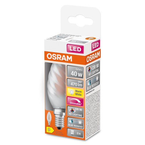 OSRAM Dimmbare LED-Lampe LED SUPERSTAR+ CL BW GL FR 40 dim 3,4W/927 E14 CRI90 BOX , Warmweiß-Leuchtmittel-LEDVANCE Shop