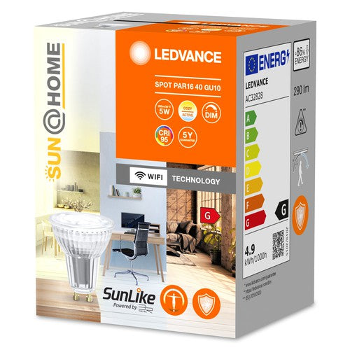 LEDVANCE Wifi SUN@HOME LED SPOT PAR16 dimmbar Tunable Weiß (ex 35W) 4,9W / 2200-5000K GU10-Leuchtmittel-LEDVANCE Shop