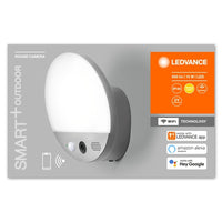 LEDVANCE Wifi SMART+ ROUND CAMERA LED Gartenleuchte mit Kamera Sensor Fernsprech. 15W / 3000K Warmweiß dunkelgrau-Außenwandleuchten-LEDVANCE Shop