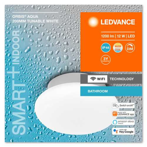 LEDVANCE Wifi SMART+ ORBIS LED AQUA Bad Deckenleuchte 20cm Tunable Weiß 12W / 3000-6500K-Deckenleuchten-LEDVANCE Shop