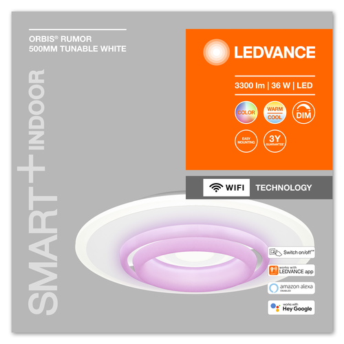 LEDVANCE Wifi SMART+ ORBIS RUMOR LED RGBW mehrfarbig Deckenleuchte 50cm Tunable Weiß 32W / 2700-6500K-Deckenleuchten-LEDVANCE Shop
