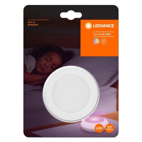 LEDVANCE DOT-IT NURSERY LED Nachtlicht batteriebetrieben dimmbar RGB mehrfarbig für Wand/Schrankunterseiten 0,20W 4,5V-Nachtlichter & Kleinleuchten-LEDVANCE Shop