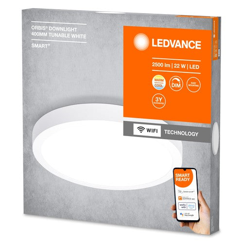 LEDVANCE Leuchte: für Decke, SMART SURFACE DOWNLIGHT TW / 22 W, 220…240 V, Ausstrahlungswinkel: 110, Tunable White, 3000…6500 K-Deckenleuchten-LEDVANCE Shop