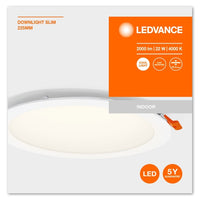 LEDVANCE RECESS SLIM DOWNLIGHT LED Deckenleuchte, Ø 225mm, 220…240V 22W / 4000K Kaltweiß-Einbaustrahler & Spots-LEDVANCE Shop
