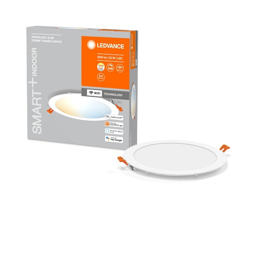 LEDVANCE Wifi SMART+ RECESS SLIM DOWNLIGHT Ø 225mm, T TW / 22 W Tunable White, 3000…6500K-Einbaustrahler & Spots-LEDVANCE Shop