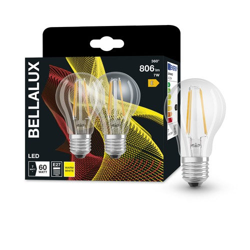 BELLALUX LED-Lampe, Sockel: E27, Warm White, 2700 K, 7 W, Ersatz für 60-W-Glühbirne, klar, ST CLAS A-Leuchtmittel-LEDVANCE Shop