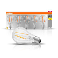 OSRAM LED Base Lampe Classic (ex 60W) 7W / 2700K 5er Pack E27 , Warmweiß-Leuchtmittel-LEDVANCE Shop
