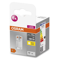 OSRAM LED Stiftsockellampe BASE PIN G4 12 V LED-Lampe CL10 non-dimmable 0.9W , Warmweiß 5er Pack-Leuchtmittel-LEDVANCE Shop