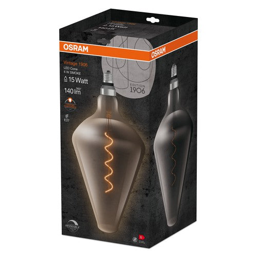 OSRAM Vintage 1906 LED-Lampe, Smoke-Tönung, 4W, 140lm , Warmweiß , E27-Leuchtmittel-LEDVANCE Shop