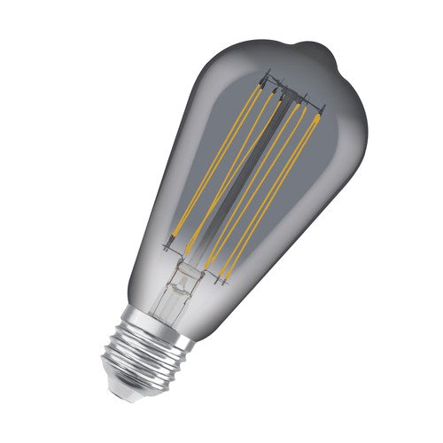 OSRAM Vintage 1906 LED-Lampe, Smoke-Tönung, 11W, 500lm , Warmweiß , E27-Leuchtmittel-LEDVANCE Shop