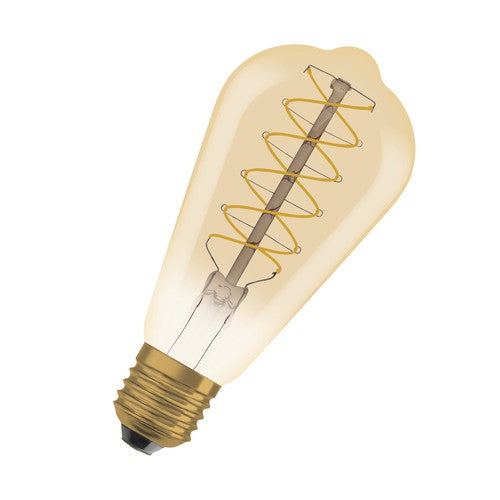 OSRAM Vintage 1906 LED-Lampe, Gold-Tönung, 7W, 600lm , Warmweiß , E27-Leuchtmittel-LEDVANCE Shop