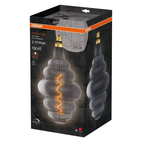 OSRAM Vintage 1906 LED-Lampe, Smoke-Tönung, 4,8W, 100lm , Warmweiß , E27-Leuchtmittel-LEDVANCE Shop