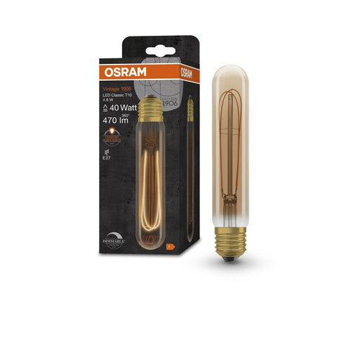 OSRAM Vintage 1906 LED-Lampe, Gold-Tönung, 4,8W, 400lm , Warmweiß , E27-Leuchtmittel-LEDVANCE Shop
