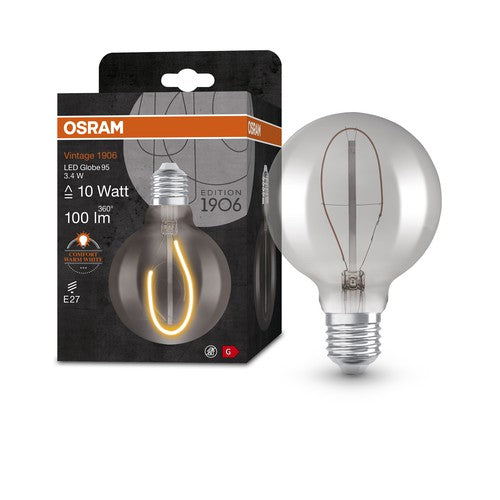 OSRAM Vintage 1906 LED-Lampe, Smoke-Tönung, 3,4W, 100lm , Warmweiß , E27-Leuchtmittel-LEDVANCE Shop
