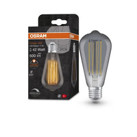 OSRAM Vintage 1906 LED-Lampe, Smoke-Tönung, 11W, 500lm , Warmweiß , E27-Leuchtmittel-LEDVANCE Shop
