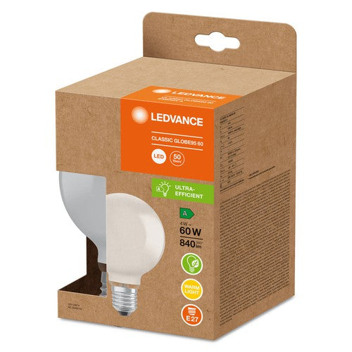 LEDVANCE LED Lampe Energieeffizienzklasse A Filament Classic Globe Matt, 4W/3000K, E27-Leuchtmittel-LEDVANCE Shop