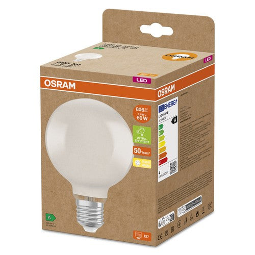 OSRAM LED Lampe Energieeffizienzklasse A Filament Classic Globe Matt, 4W/3000K, E27 , Warmweiß-Leuchtmittel-LEDVANCE Shop