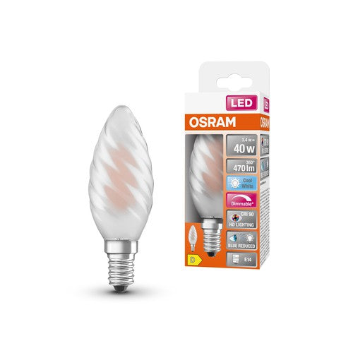OSRAM Dimmbare LED-Lampe LED SUPERSTAR+ CL BW GL FR 40 dim 3,4W/940 E14 CRI90 BOX , Kaltweiß-Leuchtmittel-LEDVANCE Shop