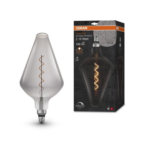 OSRAM Vintage 1906 LED-Lampe, Smoke-Tönung, 4W, 140lm , Warmweiß , E27-Leuchtmittel-LEDVANCE Shop