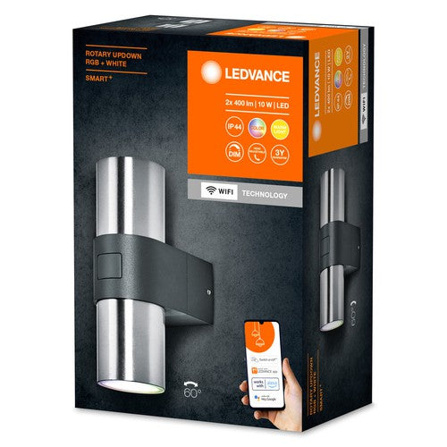 LEDVANCE SMART+ Outdoor WiFi-Wandleuchte 10W, 800lm, silber-Außenwandleuchten-LEDVANCE Shop