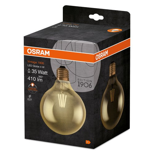 OSRAM Vintage 1906® GLOBE LED Lampe (ex 35W) 4W / 2400K Warmweiß E27 Gold Optik-Leuchtmittel-LEDVANCE Shop