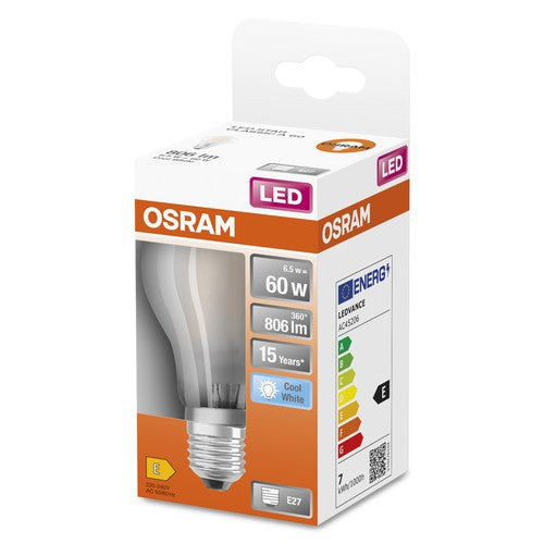 OSRAM Retrofit Classic A LED Lampe matt (ex 60W) 6,5W / 4000K Kaltweiß E27-Leuchtmittel-LEDVANCE Shop