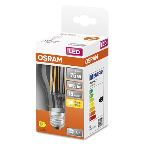 OSRAM LED Retrofit Classic A LED Lampe (ex 75W) 7,5W / 2700K Warmweiß E27-Leuchtmittel-LEDVANCE Shop