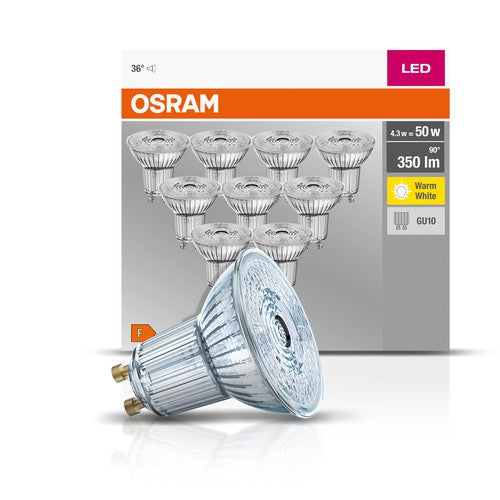 OSRAM LED Base LED-Spot Lampe (ex 50W) 4,3W / 2700K GU10 10er , Warmweiß-Leuchtmittel-LEDVANCE Shop