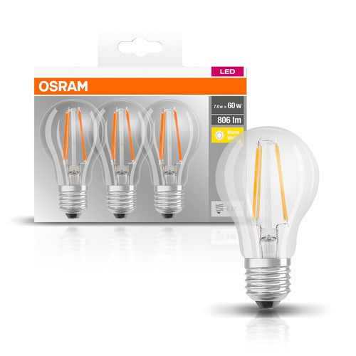 OSRAM LED BASE Lampe CL A FIL 60 non-dim 7W/827 E27 , Warmweiß-Leuchtmittel-LEDVANCE Shop