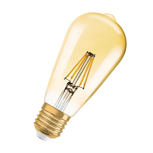 OSRAM LED-Lampe dimmbar EDISON 6.5W Filament E27 Vintage 1906 Gold, E27, 2er Pack-Leuchtmittel-LEDVANCE Shop
