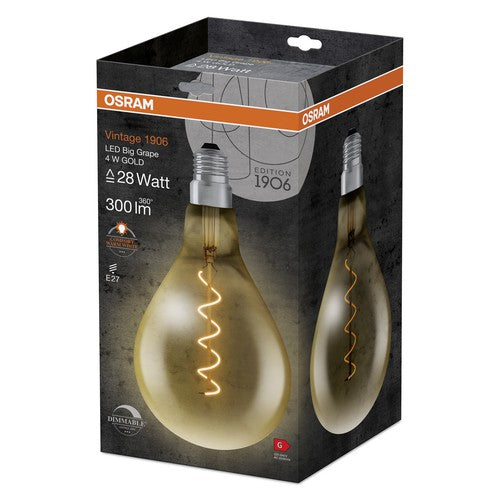 OSRAM Vintage 1906® LED Lampe dimmbar (ex 28W) 5W / 2000K Warmweiß E27 Gold Optik-Leuchtmittel-LEDVANCE Shop