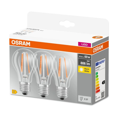 OSRAM LED BASE Lampe CL A FIL 60 non-dim 7W/827 E27 , Warmweiß-Leuchtmittel-LEDVANCE Shop