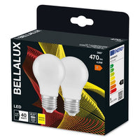 BELLALUX LED-Lampe, Sockel E27, Warmweiß (2700K), Matt, Birnenform, Ersatz für herkömmliche 40W-Glühbirne, Doppel-Pack-Leuchtmittel-LEDVANCE Shop