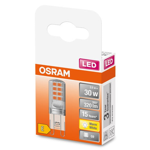 OSRAM LED Stiftsockellampe (ex 30W) 2,6W / 2700K Warmweiß PIN G9-Leuchtmittel-LEDVANCE Shop