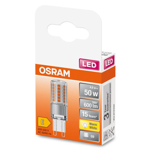 OSRAM LED Stiftsockellampe (ex 48W) 4,8W / 2700K Warmweiß PIN G9-Leuchtmittel-LEDVANCE Shop