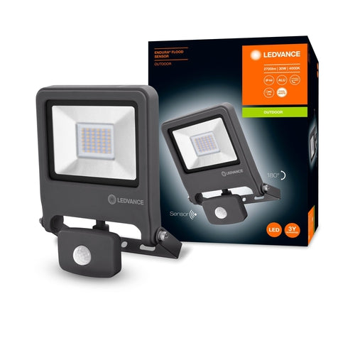 LEDVANCE Fluter LED, Außenleuchte, ENDURA® FLOOD Sensor Cool White / 30 W, 220…240 V, Ausstrahlungswinkel: 120°, Cool White, 4000 K, Gehäusematerial: Aluminium, IP44-LEDVANCE-LEDVANCE Shop