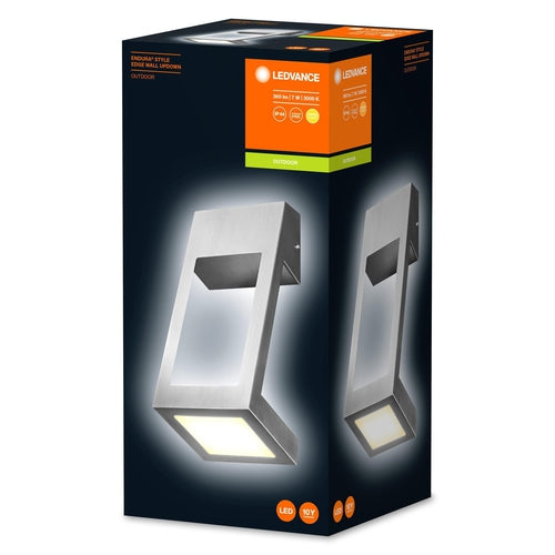 LEDVANCE Wand- und Deckenleuchte LED, Außenleuchte, ENDURA STYLE EDGE / 7 W, 220…240 V, Warm White, 3000 K, Gehäusematerial: Edelstahl, IP44-LEDVANCE-LEDVANCE Shop